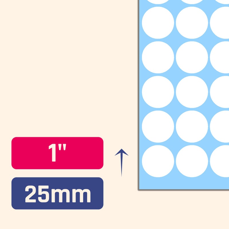 TownStix 1200 Pack, 1" Round Dot Stickers Circle Labels - White - Image 2